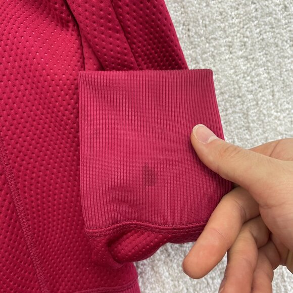 LOLE Full Zip Tech Textured Fleece Athletic Jacket Hoodie Pink / Red Women Sz L - Picture 13 of 16